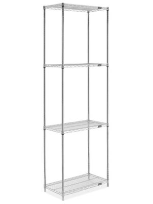 Chrome Wire Shelving Unit - 30 x 18 x 96" H-2939-96