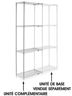 Chrome Wire Shelving Add-On Unit - 30 x 18 x 96" H-2939-96A