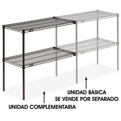Unidad Complementaria para Estantería de Alambre de Dos Repisas - 36 x 18 x 34", Negro H-2940-34ABL