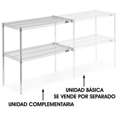 Unidad Complementaria para Estantería de Alambre de Dos Repisas - 36 x 18 x 34", H-2940-34AC Cromada