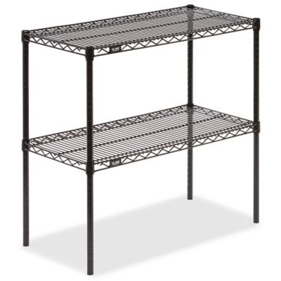 Two-Shelf Wire Shelving Unit - 36 x 18 x 34", Black H-2940-34BL