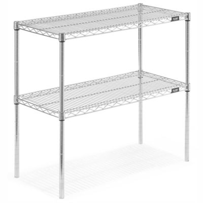 Two-Shelf Wire Shelving Unit - 36 x 18 x 34", Chrome H-2940-34C