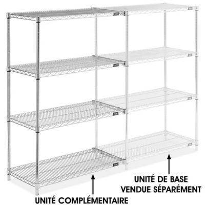 Chrome Wire Shelving Add-On Unit - 36 x 18 x 54" H-2940-54A