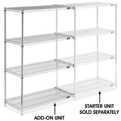 Chrome Wire Shelving AddOn Unit 36 x 18 x 54" H294054A Uline