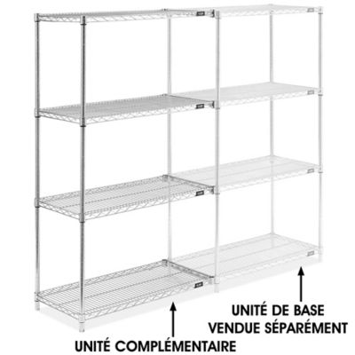 Chrome Wire Shelving Add-On Unit - 36 x 18 x 63" H-2940-63A