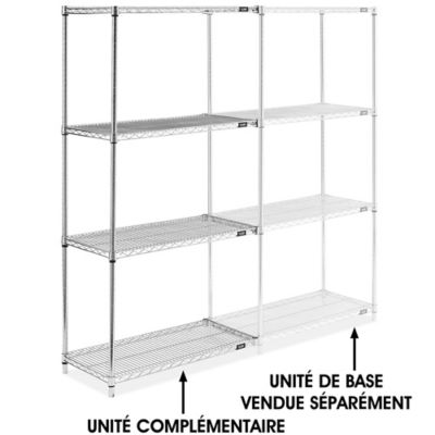 Chrome Wire Shelving Add-On Unit - 36 x 18 x 72" H-2940-72A