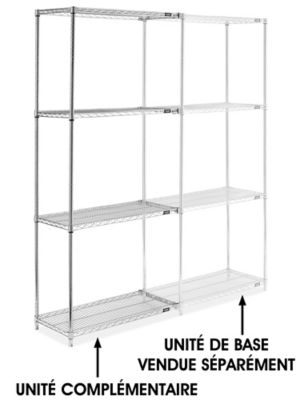 Chrome Wire Shelving Add-On Unit - 36 x 18 x 86" H-2940-86A