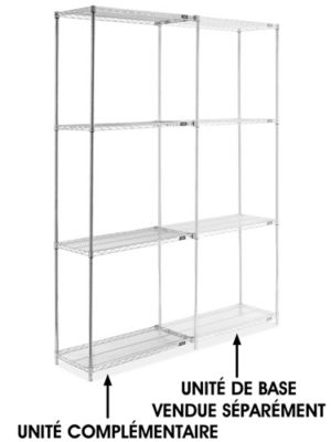 Chrome Wire Shelving Add-On Unit - 36 x 18 x 96" H-2940-96A