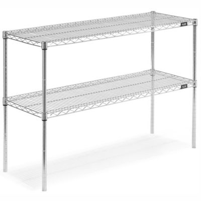  Two-Shelf Wire Shelving Unit - 48 x 18 x 34"