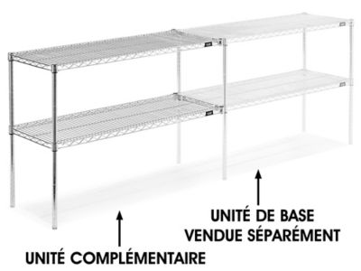 Add-On Unit for Two-Shelf Wire Shelving - 48 x 18 x 34", Chrome H-2941-34AC