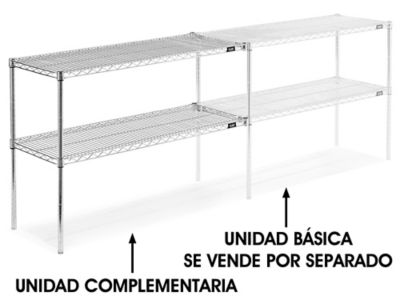 Unidad Complementaria para Estantería de Alambre de Dos Repisas - 48 x 18 x 34", H-2941-34AC Cromada