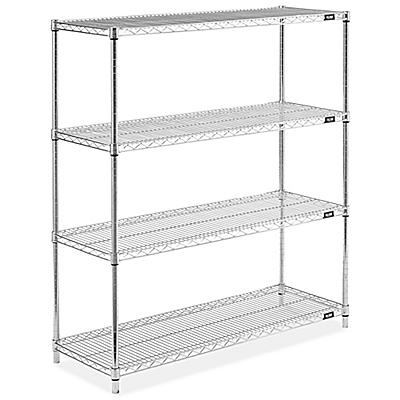 Chrome Wire Shelving Unit 48 X 18, Uline Chrome Wire Shelving Instructions