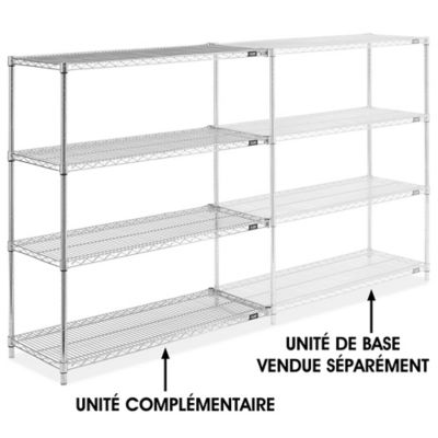 Chrome Wire Shelving Add-On Unit - 48 x 18 x 54" H-2941-54A