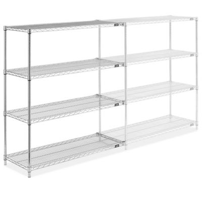 Unité de rayonnage complémentaire en fil de métal chromé – 48 x 18 x 54 po