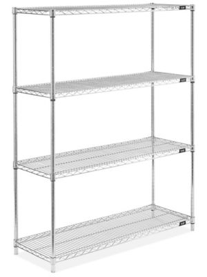 Chrome Wire Shelving Unit - 48 x 18 x 63" H-2941-63