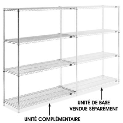 Chrome Wire Shelving Add-On Unit - 48 x 18 x 63" H-2941-63A