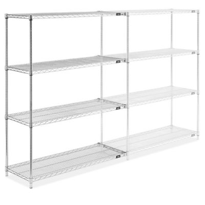 Unité de rayonnage complémentaire en fil de métal chromé – 48 x 18 x 63 po