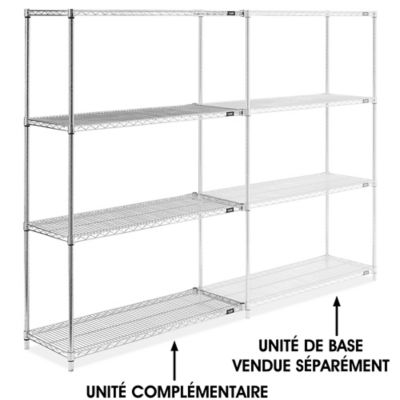 Chrome Wire Shelving Add-On Unit - 48 x 18 x 72" H-2941-72A