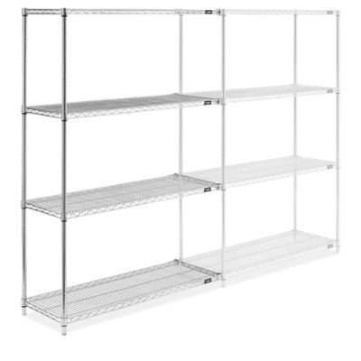 Unité de rayonnage complémentaire en fil de métal chromé – 48 x 18 x 72 po