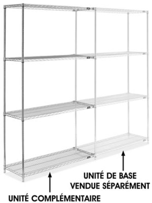 Chrome Wire Shelving Add-On Unit - 48 x 18 x 86" H-2941-86A