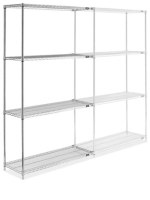 Unité de rayonnage complémentaire en fil de métal chromé – 48 x 18 x 86 po