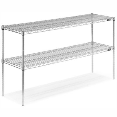  Two-Shelf Wire Shelving Unit - 60 x 18 x 34"