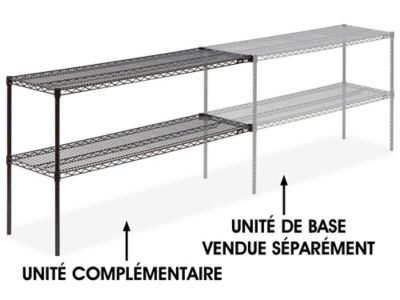 Add-On Unit for Two-Shelf Wire Shelving - 60 x 18 x 34", Black H-2942-34ABL