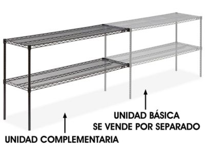 Unidad Complementaria para Estantería de Alambre de Dos Repisas - 60 x 18 x 34", Negro H-2942-34ABL