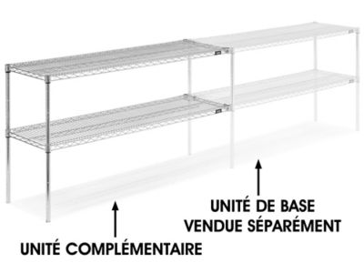 Add-On Unit for Two-Shelf Wire Shelving - 60 x 18 x 34", Chrome H-2942-34AC