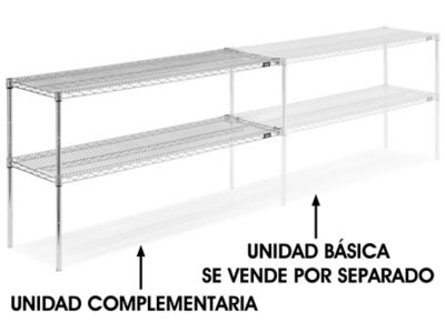 Unidad Complementaria para Estantería de Alambre de Dos Repisas - 60 x 18 x 34", H-2942-34AC Cromada