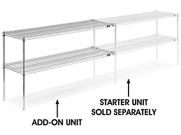 Add-On Unit for Two-Shelf Wire Shelving - 60 x 18 x 34", Chrome H-2942-34AC