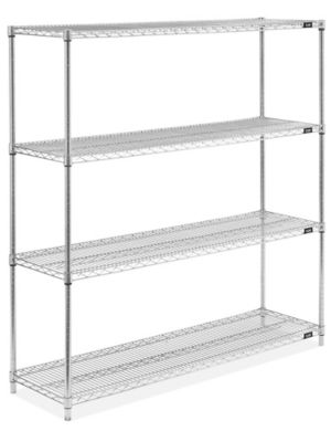 Chrome Wire Shelving Unit - 60 x 18 x 63" H-2942-63