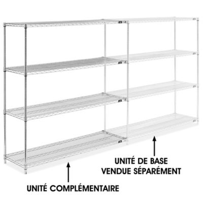 Chrome Wire Shelving Add-On Unit - 60 x 18 x 63" H-2942-63A