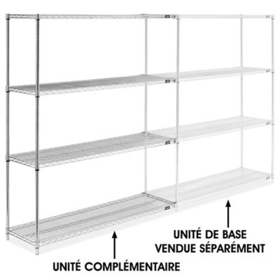 Chrome Wire Shelving Add-On Unit - 60 x 18 x 72" H-2942-72A