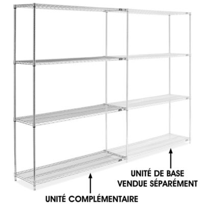 Chrome Wire Shelving Add-On Unit - 60 x 18 x 86" H-2942-86A