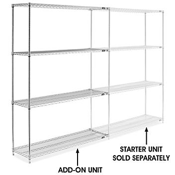 Chrome Wire Shelving Add-On Unit - 60 x 18 x 86" H-2942-86A