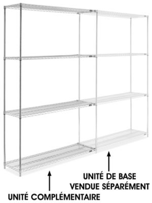Chrome Wire Shelving Add-On Unit - 60 x 18 x 96" H-2942-96A