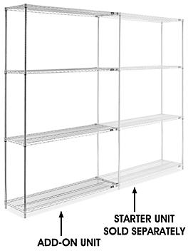 Chrome Wire Shelving Add-On Unit - 60 x 18 x 96" H-2942-96A