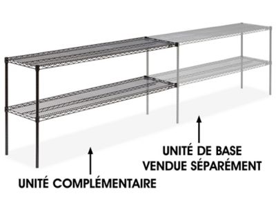 Add-On Unit for Two-Shelf Wire Shelving - 72 x 18 x 34", Black H-2943-34ABL