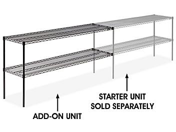 Add-On Unit for Two-Shelf Wire Shelving - 72 x 18 x 34", Black H-2943-34ABL