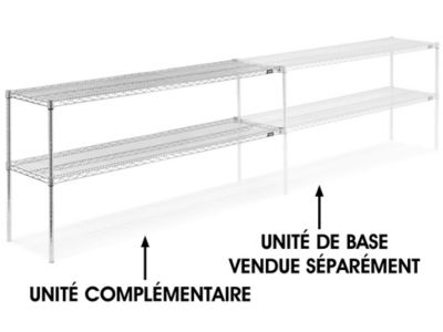 Add-On Unit for Two-Shelf Wire Shelving - 72 x 18 x 34", Chrome H-2943-34AC