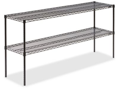 Two-Shelf Wire Shelving Unit - 72 x 18 x 34, Black - ULINE - H-2943-34BL