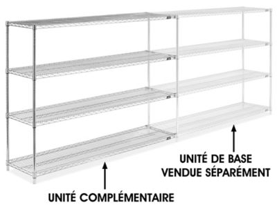 Chrome Wire Shelving Add-On Unit - 72 x 18 x 54" H-2943-54A