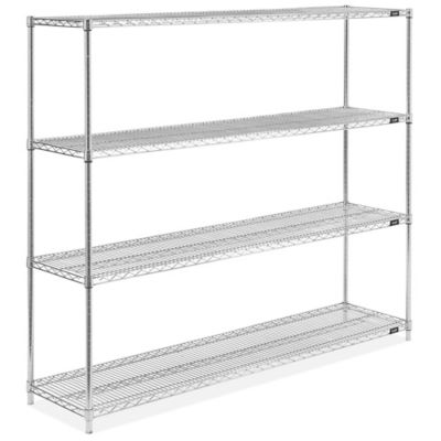 Chrome Heavy-Duty Wire Cart - 72 x 18 x 41, 2 Shelf H-1754 - Uline