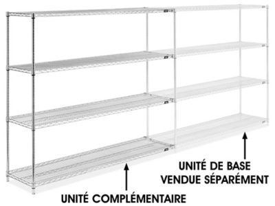 Chrome Wire Shelving Add-On Unit - 72 x 18 x 63" H-2943-63A