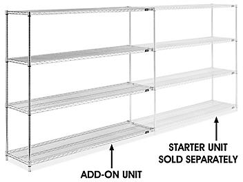 Chrome Wire Shelving Add-On Unit - 72 x 18 x 63" H-2943-63A