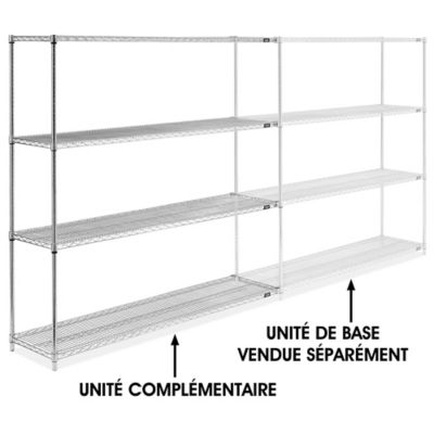 Chrome Wire Shelving Add-On Unit - 72 x 18 x 72" H-2943-72A