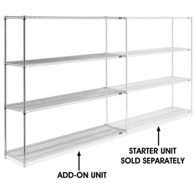 Chrome Wire Shelving AddOn Unit 72 x 18 x 72" H294372A Uline