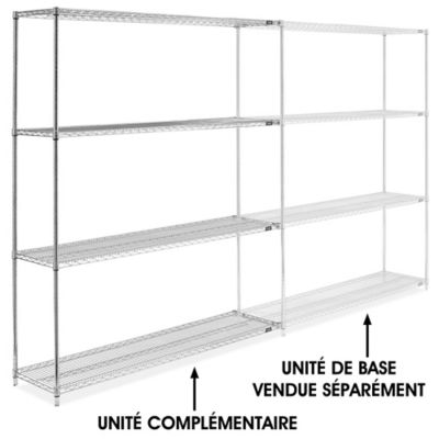 Chrome Wire Shelving Add-On Unit - 72 x 18 x 86" H-2943-86A