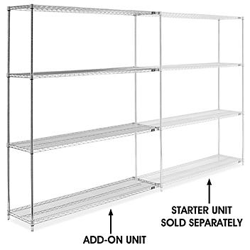 Chrome Wire Shelving Add-On Unit - 72 x 18 x 86" H-2943-86A